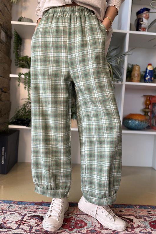 Patrick Plaid Brushed Cotton Demi Bloom Pant Meadow